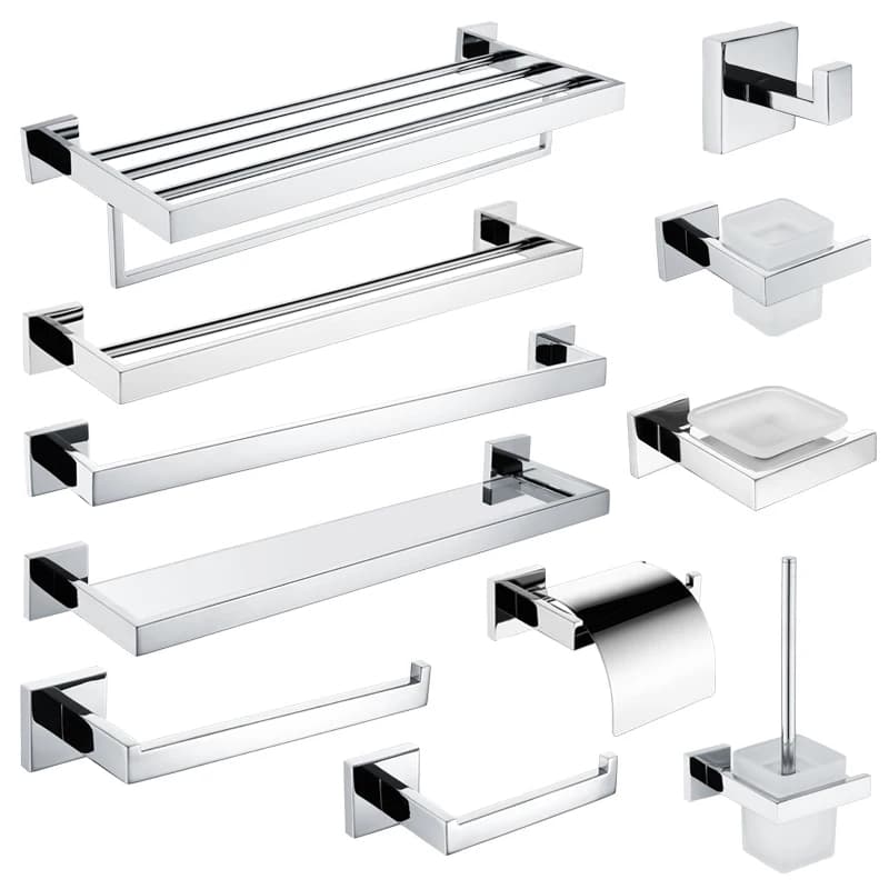 Set di Hardware per il bagno SUS specchio in acciaio inossidabile portasciugamani in nichel porta carta igienica portasapone portasciugamani accessori per wc