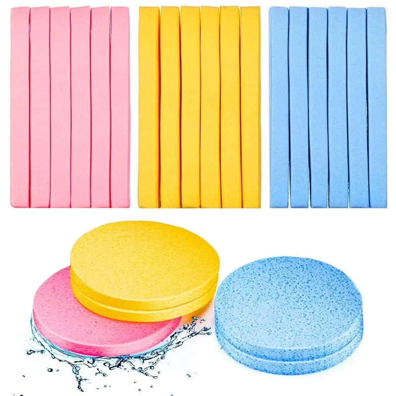 12 pcs compressed face sponge for exterior face sponge round detergent sponge sponge exfoliating spa washing