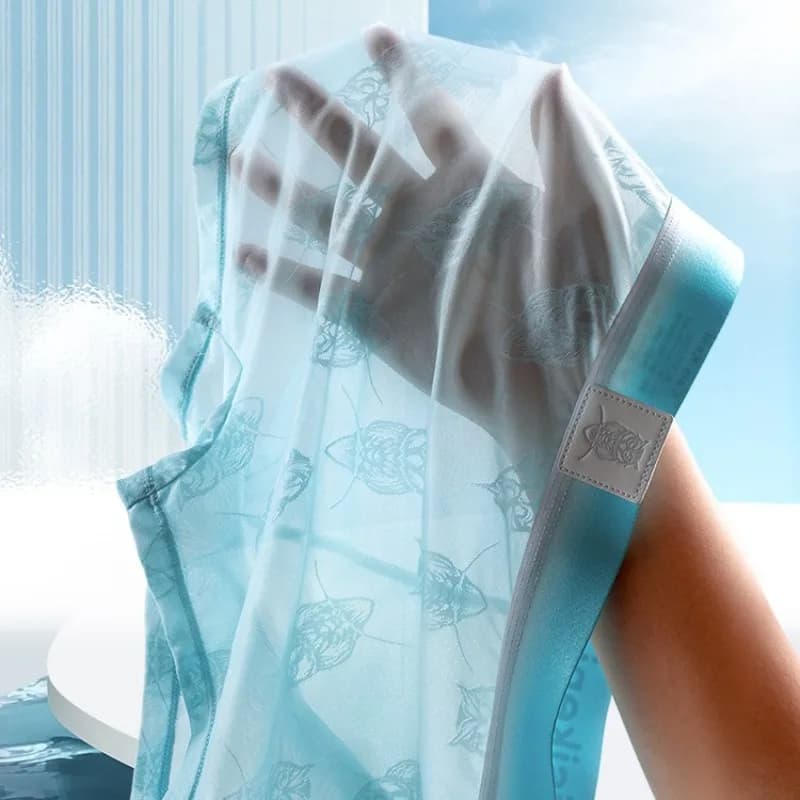 4PCS Men's Underwear Men's Ice Silk Mesh Quick-drying Breathable Boxers Fashion Four-corner Pants Men's Summer