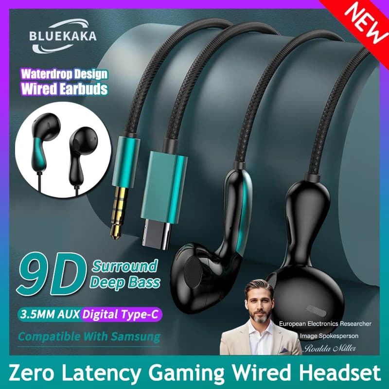 9DHIFI Bassi Pesanti Stereo Sport Musica Auricolari Cablati 3.5MM AUX/Tipo-C Chip Digitale Cuffie Tablet PC Per Xiaomi Android
