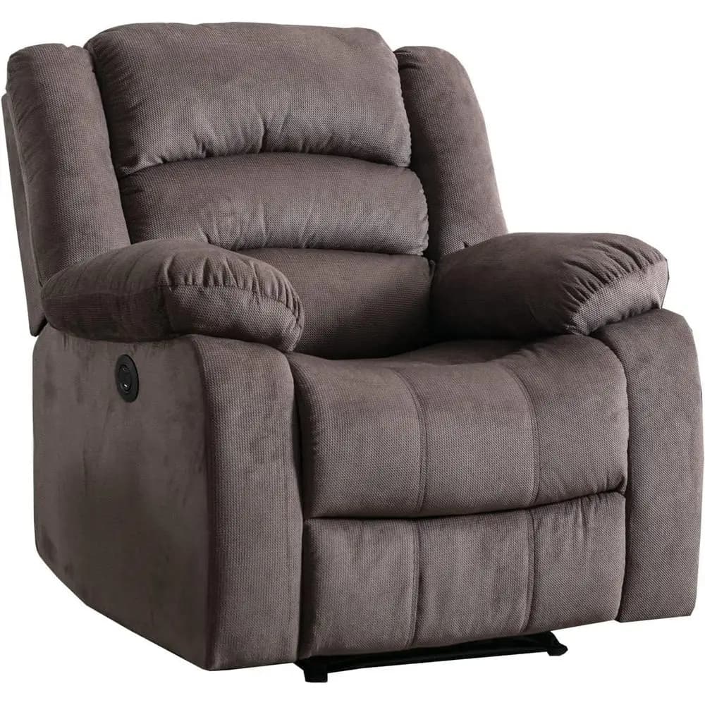Poltrona Reclinabile Elettrica Classica, Poltrona Reclinabile Oversize Imbottita con Cuscini Morbidi e Schienale, Divano Confortevole