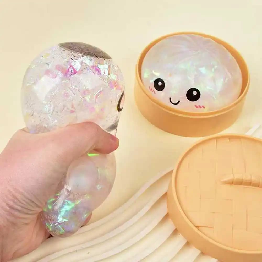 Giocattolo Antistress Riutilizzabile a Forma di Raviolo, Palla Morbida a Bassa Elasticità, Giocattolo Decompressione Morbido da Spremere per Casa, Ufficio e Regalo per Bambini