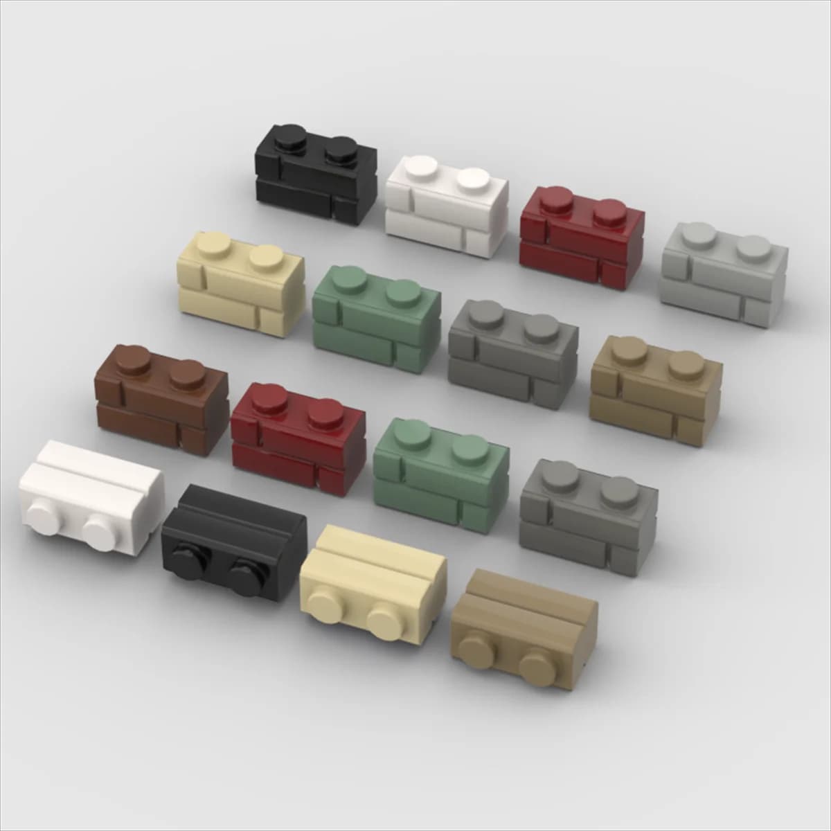 10PCS Puzzle Particle 98283 Modified 1x2 With Masonry Profile Building Blocks High-Tech Bricks Idea Toys Gift