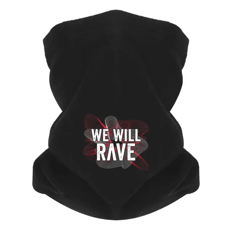 Linee e onde, rave, sfondo scuro Uomo Sciarpa da esterno Maschera Ghetta per il collo Cappello Berretto da donna Copricapo Antivento Mantieni caldo l'inverno Multi