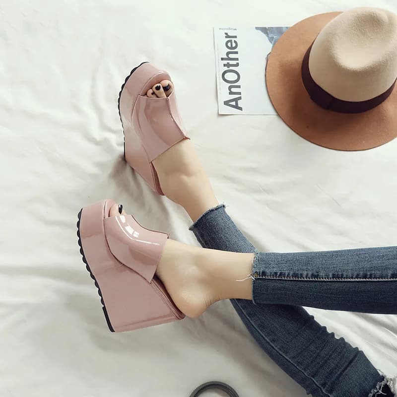 Platform Slippers Women Fashion Shoes Wedge Sandals Solid Color Party Sandles Woman Casual Comfort Designer Summer Footwear