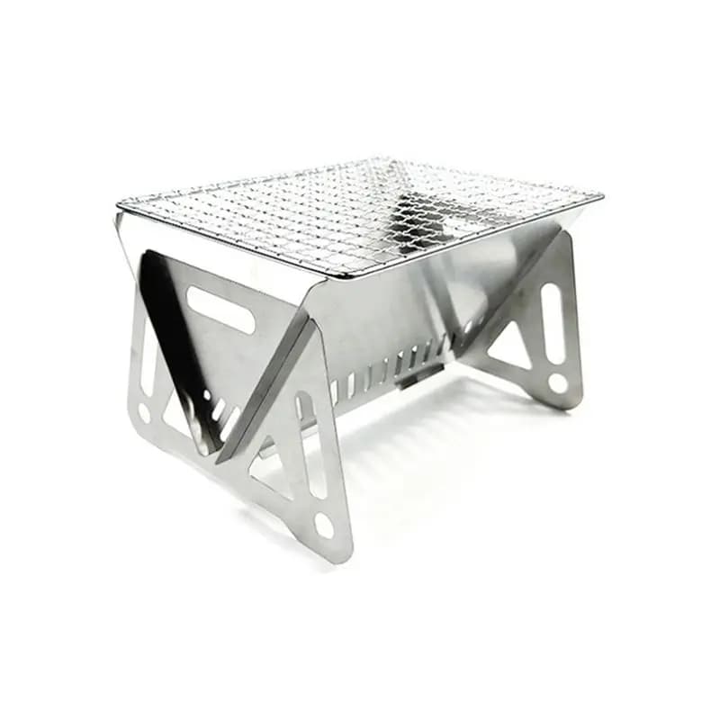 Fornello Portatile Pieghevole per Esterni a Basso Costo, 2 Modelli, in Acciaio Inossidabile, per Barbecue, Legna da Ardere, Forniture da Campeggio, Carbone S