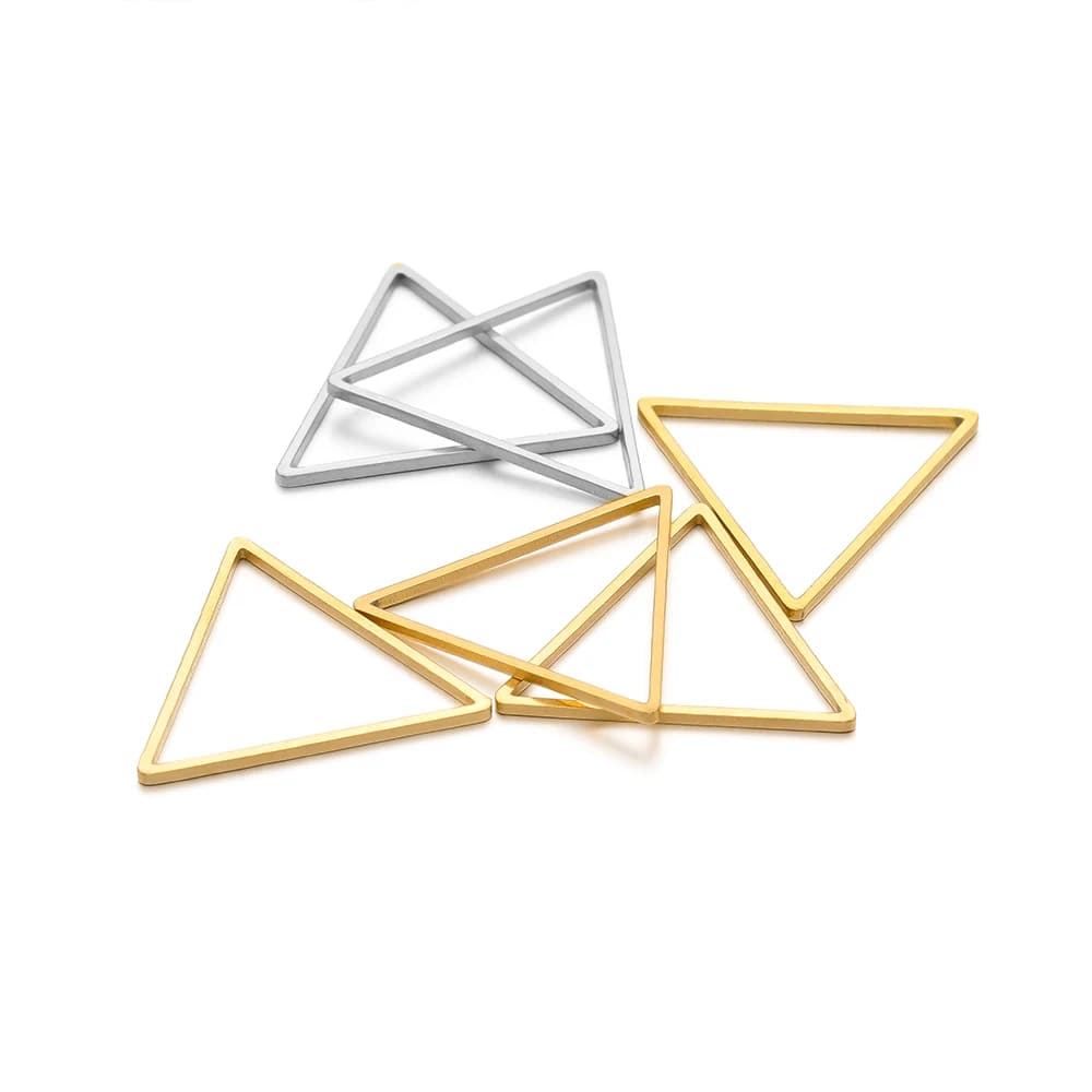 20/50 pezzi pendenti con ciondoli a triangolo in acciaio inossidabile connettori per orecchini in oro sfusi per la creazione di braccialetti per collane di gioielli fatti a mano fai-da-te