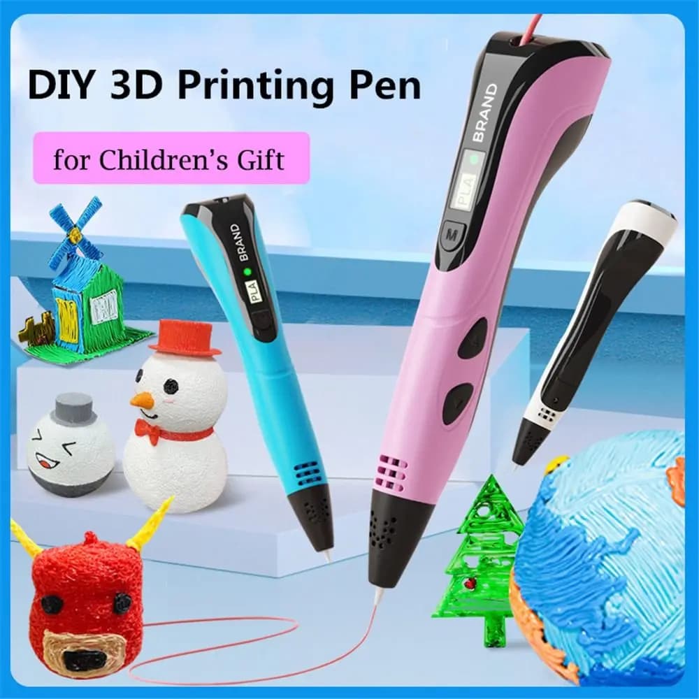3D Pen for Artistic Printing with LCD Screen, PLA Filament, Christmas and Birthday Gift, 3D Drawing Accessories