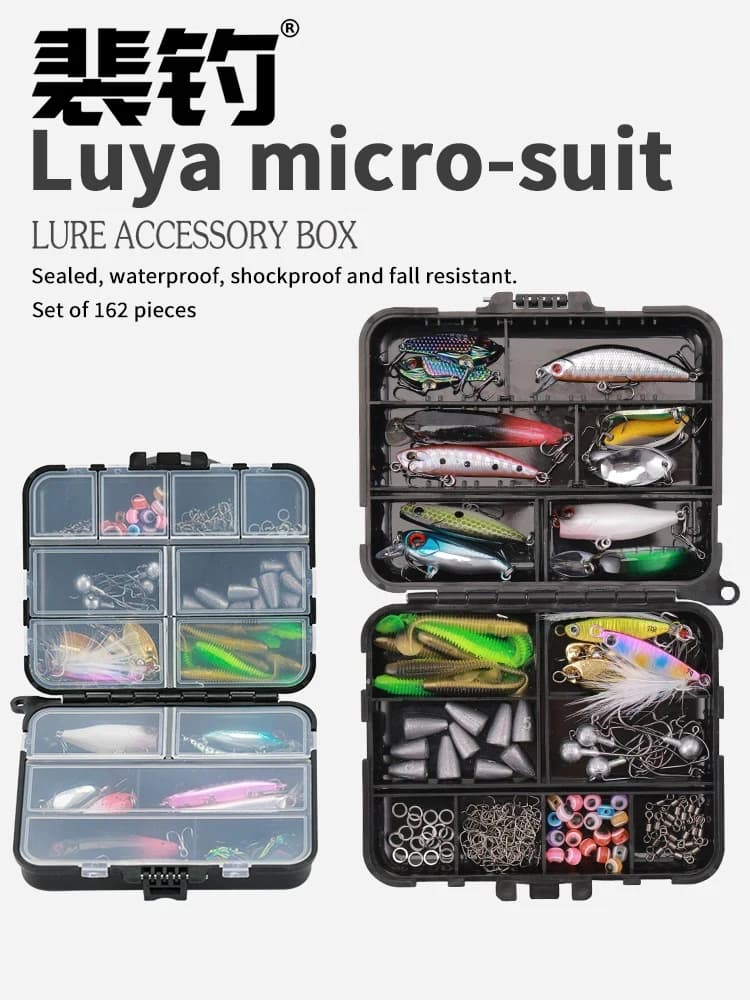 Attrezzatura da pesca PD 162/137 pezzi Set Piastra in ferro Paillettes Runner da strada Richiamo Esca morbida Manovelle Accessori Accessori in scatola