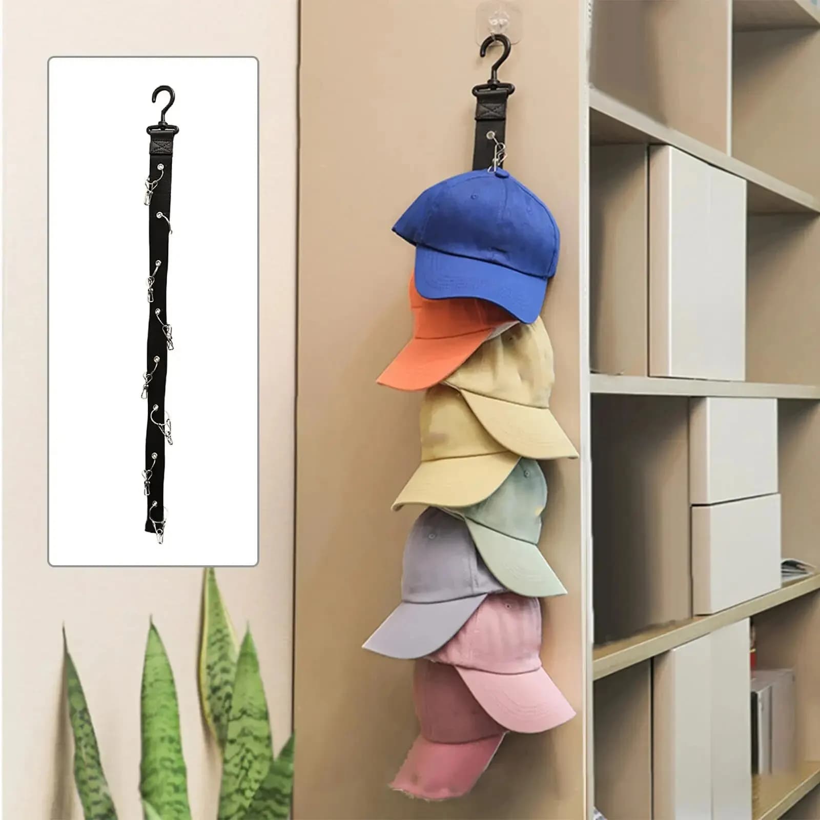 1 pezzo da appendere con gancio con clip in metallo, collezioni di cappelli, cappelli, cappelli da golf, supporto per berretti da baseball, berretti da golf