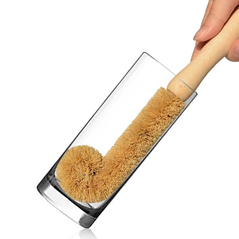 Spazzola per Pulizia Cucina in Fibra Naturale di Canapa, Spazzola Antiaderente per Padelle, Spazzola Sgrassante per Lavaggio Piatti, Tazze e Pentole