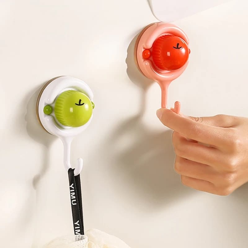 Set di 3 Ganci a Ventosa a Forma di Mela, Senza Foratura, Rimovibili, per Cucina, Bagno, Porta, Appendiabiti, Accessori per la Casa