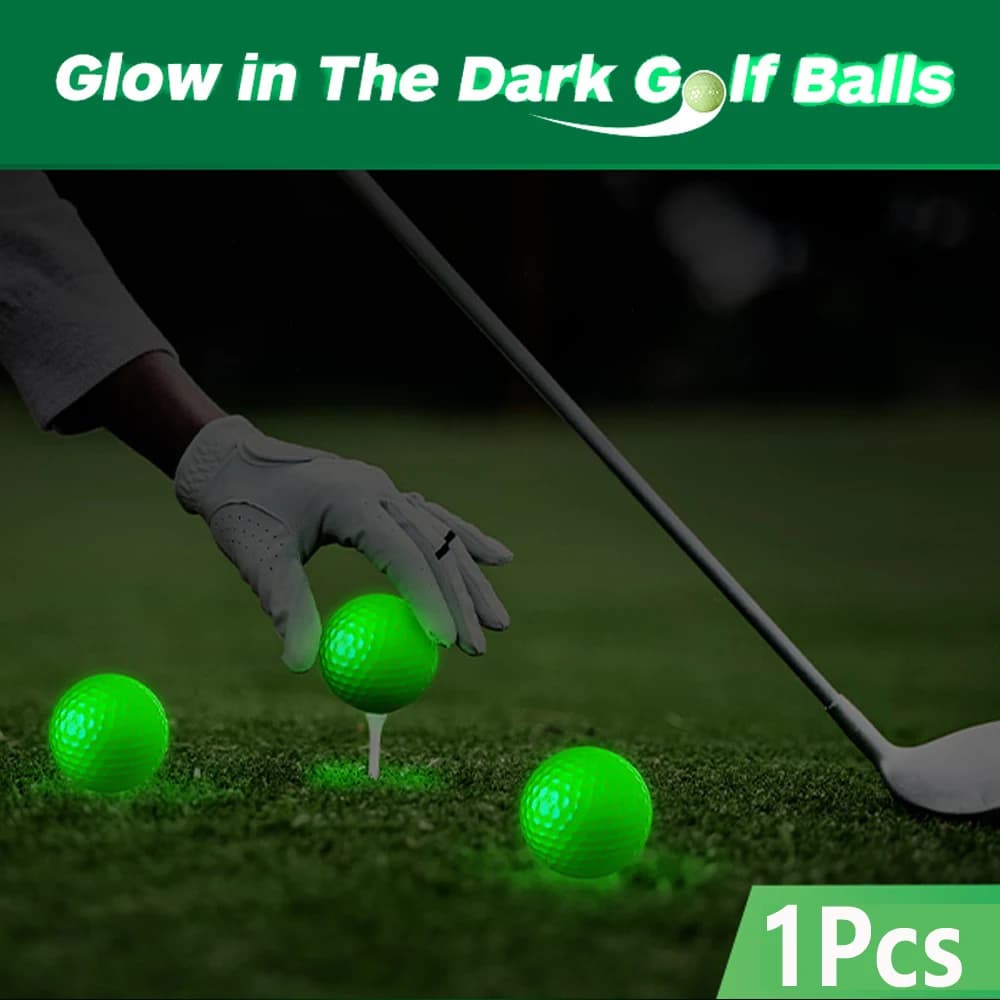 Palline da golf luminose da 1 pezzo per sport notturni - Palline da golf fluorescenti che si illuminano al buio - Palline luminose luminose a lunga durata