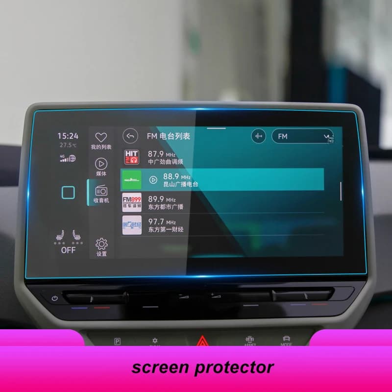Schermo in vetro temperato Schermo di controllo centrale Pellicola protettiva per strumenti Navigazione GPS per VW Volkswagen ID3 ID4 ID.3 ID.4 2021