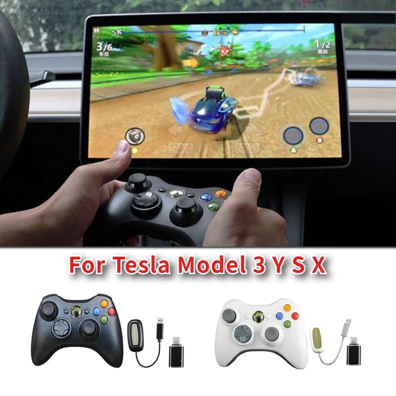 Per Tesla Modello 3/Y/S/X Gioco Senza Fili Maniglia Controller Dello Schermo TV Tablet PC Joystick XBOX 360 Aspetto Accessori 2021-2024
