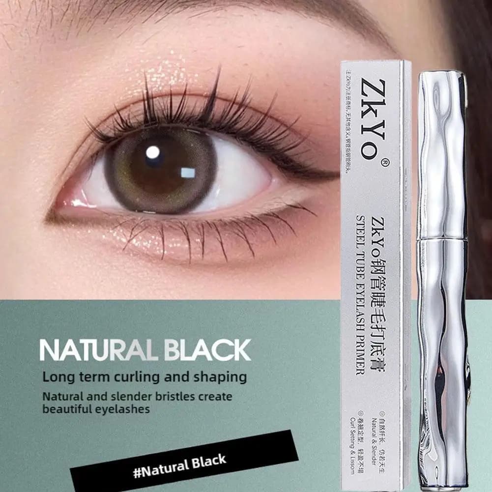 Mascara Primer for Spiral Eyelashes ZkYo Black Long Duration, Incurvant, Waterproof, South Resistant, Allungante, Volumizzante, Anti-slip