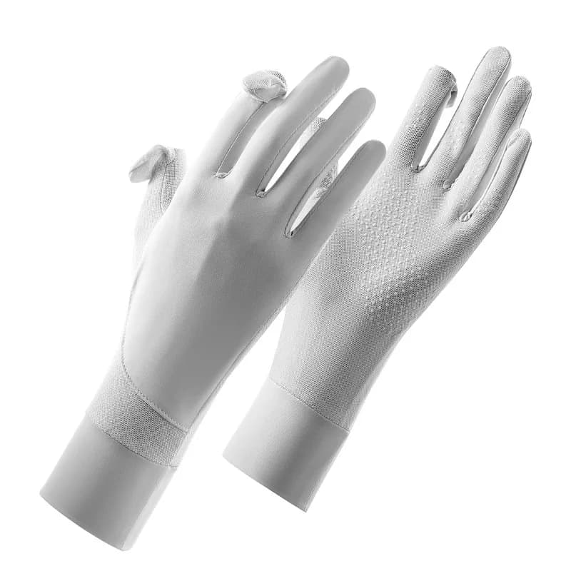 New Summer Sun-Protective Gloves for Women UV-Blocking Cooling Silk BreathablFlip-Top, Touchscreen-Compatible Cycling Gloves