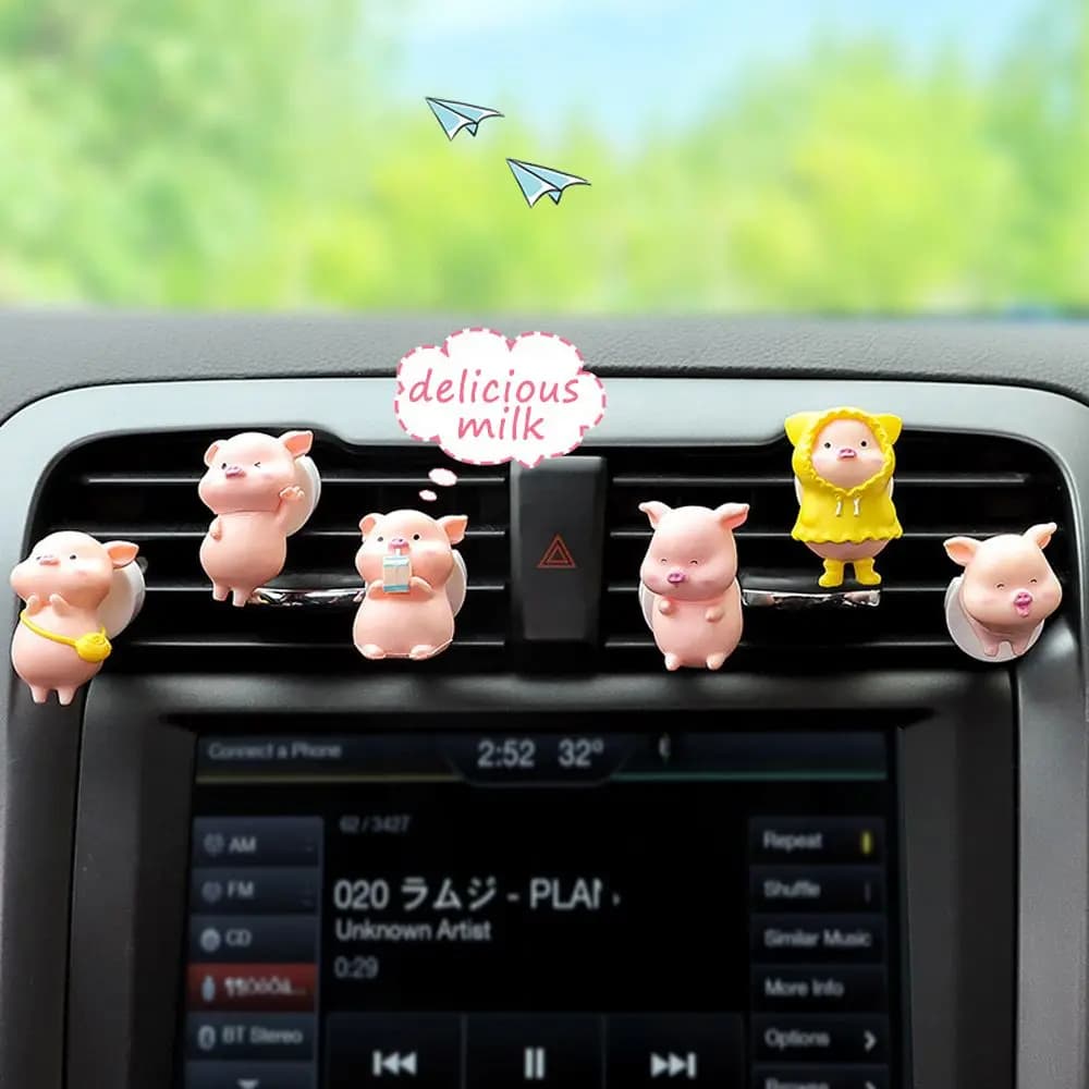 Cute interior accessories for pigs Deodorant perfume clips for car socket for air conditioning for aromatherapy