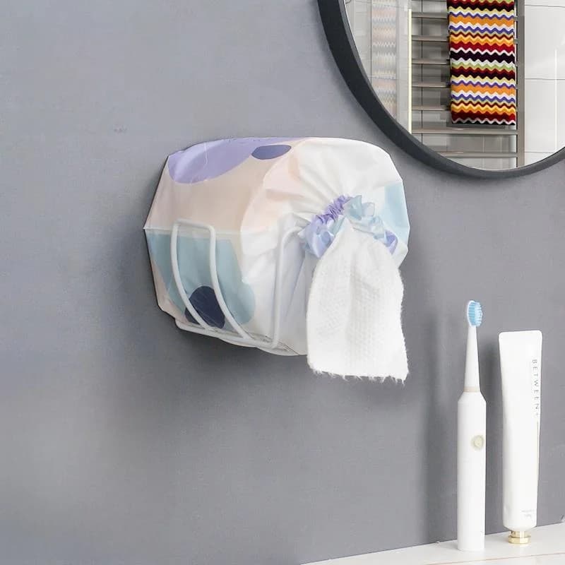 Portarotolo da parete per bagno, scatola portaoggetti in metallo, organizer per asciugamani viso per adulti, mensola WC senza foratura