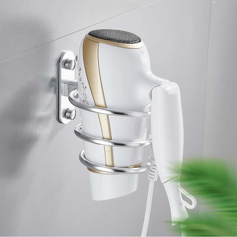 Aluminum Alloy Hair Dryer Rack Home Wall Mounted Bathroom Hair Dryer Storage Bracket Creative Hotel Toilet Hair Dryer Storage