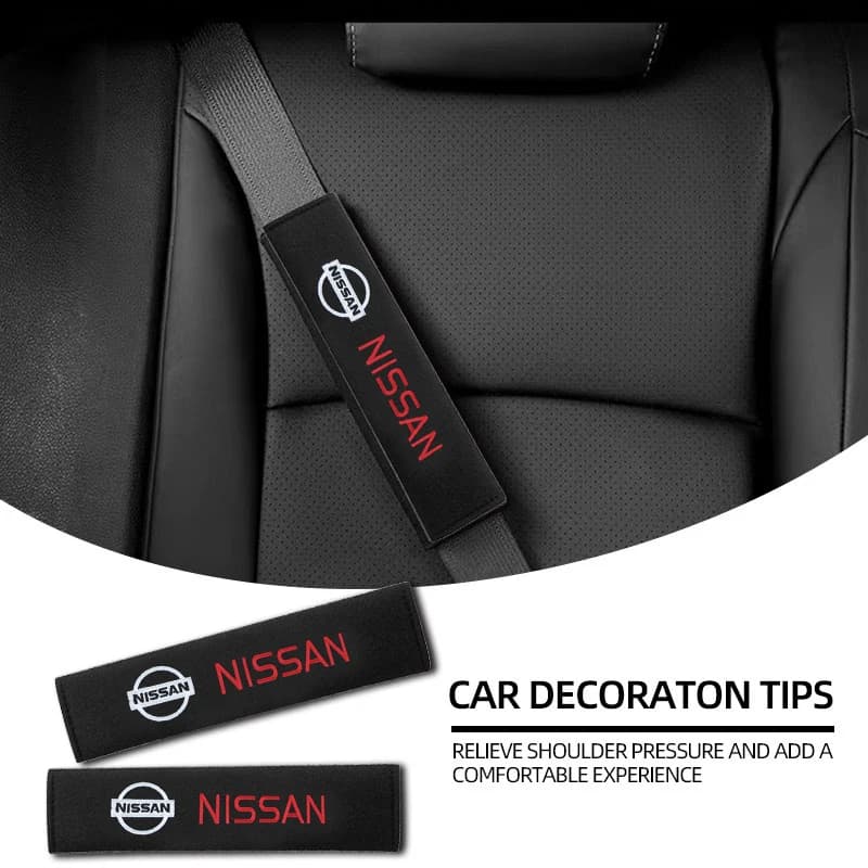 Supplies for interior cars Suede leather Fluff Covers safety belt Shoulder belt for Nissan X-trail Qashqai Note Juke Sentra Patrol