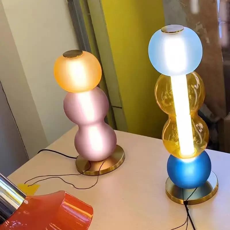 Lampadario da comodino in vetro colorato minimalista nordico, soggiorno, camera da letto, ristorante, lampada da scrivania a LED di design, lampadario per decorazioni per la casa