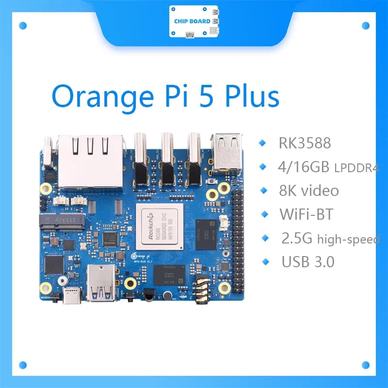 Orange Pi 5 Plus Computer a Scheda Singola RK3588 Modulo PCIE WiFi-BT Esterno SSD 8K Scheda di Sviluppo Demo Orange Pi5 Plus