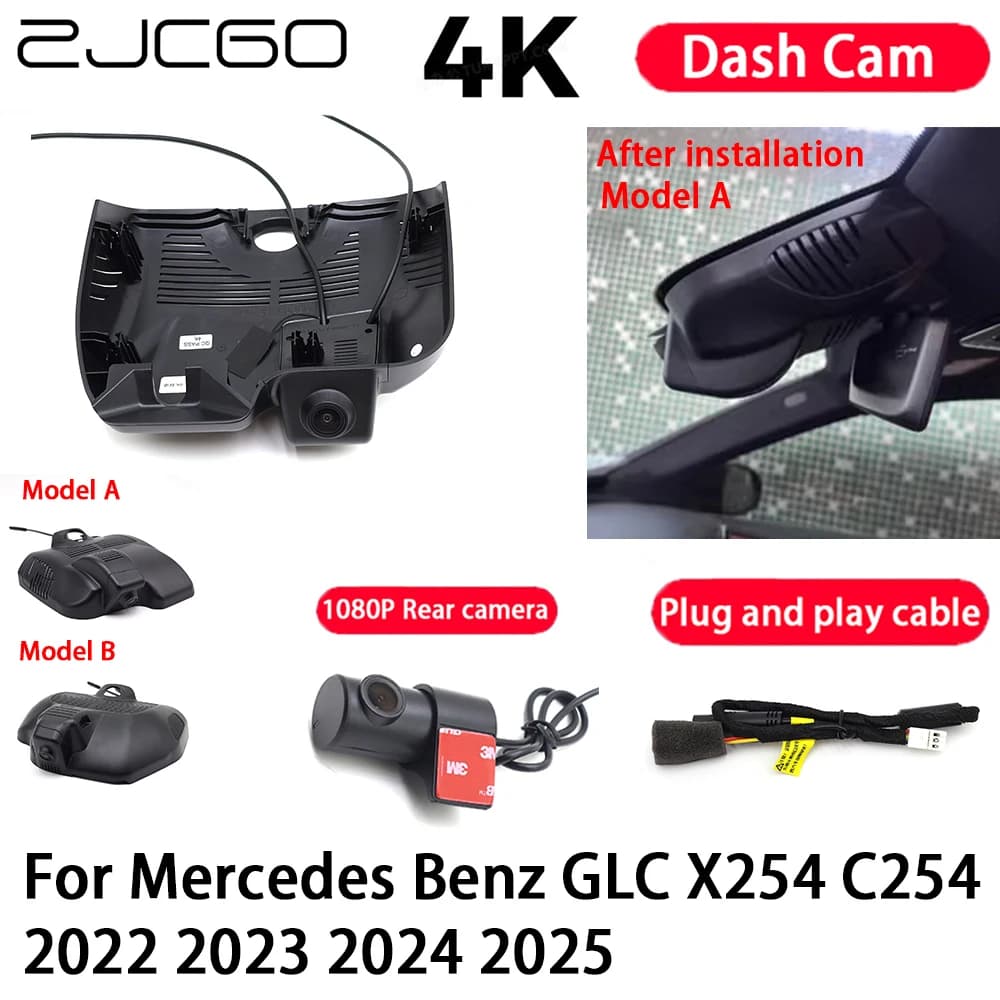 4K Plug and Play Car Camera, Video Recorder with Night Vision for Mercedes Benz GLC X254 C254 2022 2023 2024 2025