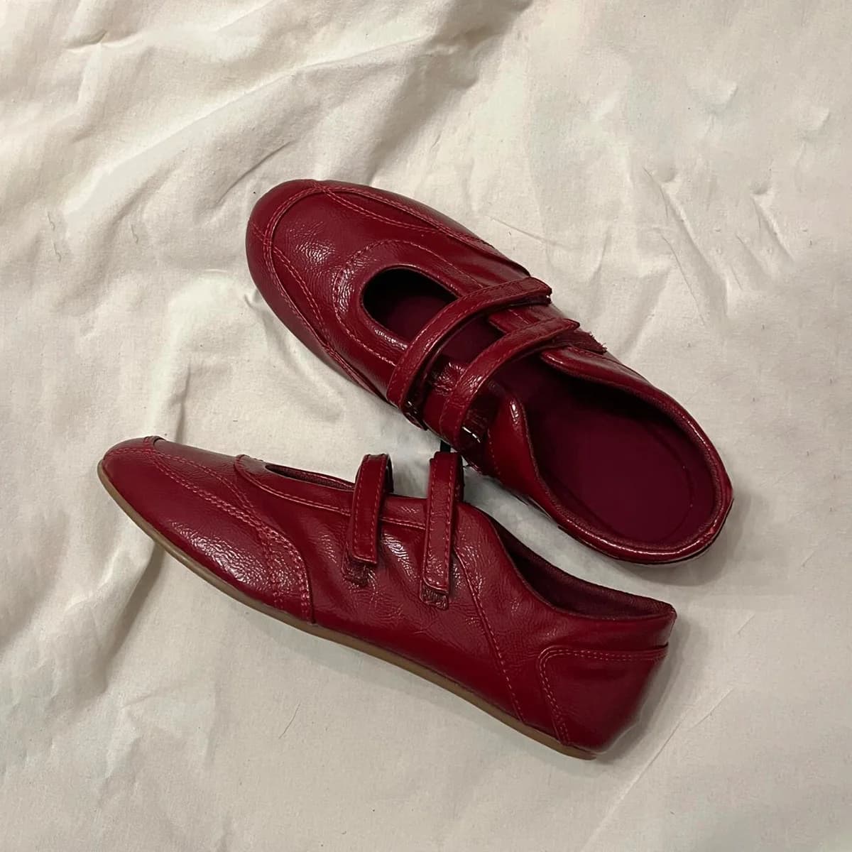 Women's Low Shoes With Velcro Closure, Outer Casual Shoes, Mary Jane Style Moccasins, Comfortable and Fashion Footwear