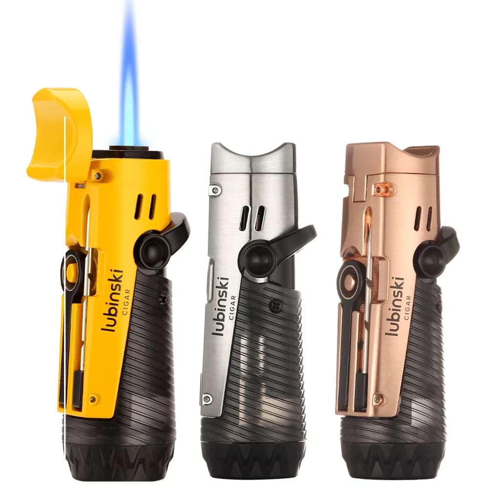 Lighter With Cigar Needles Drege Tool Cigar Lighter With Punch Cutter Mini Pocket Cigar Torch Lighters