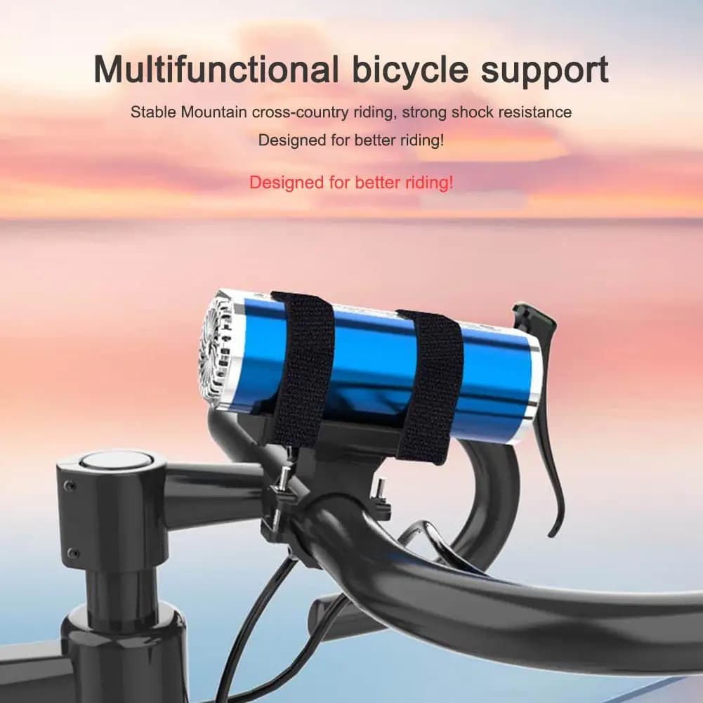 Supporto Regolabile per Luce Bicicletta, Torcia LED, Altoparlante, Antiurto, Multifunzionale, Accessorio per Bici