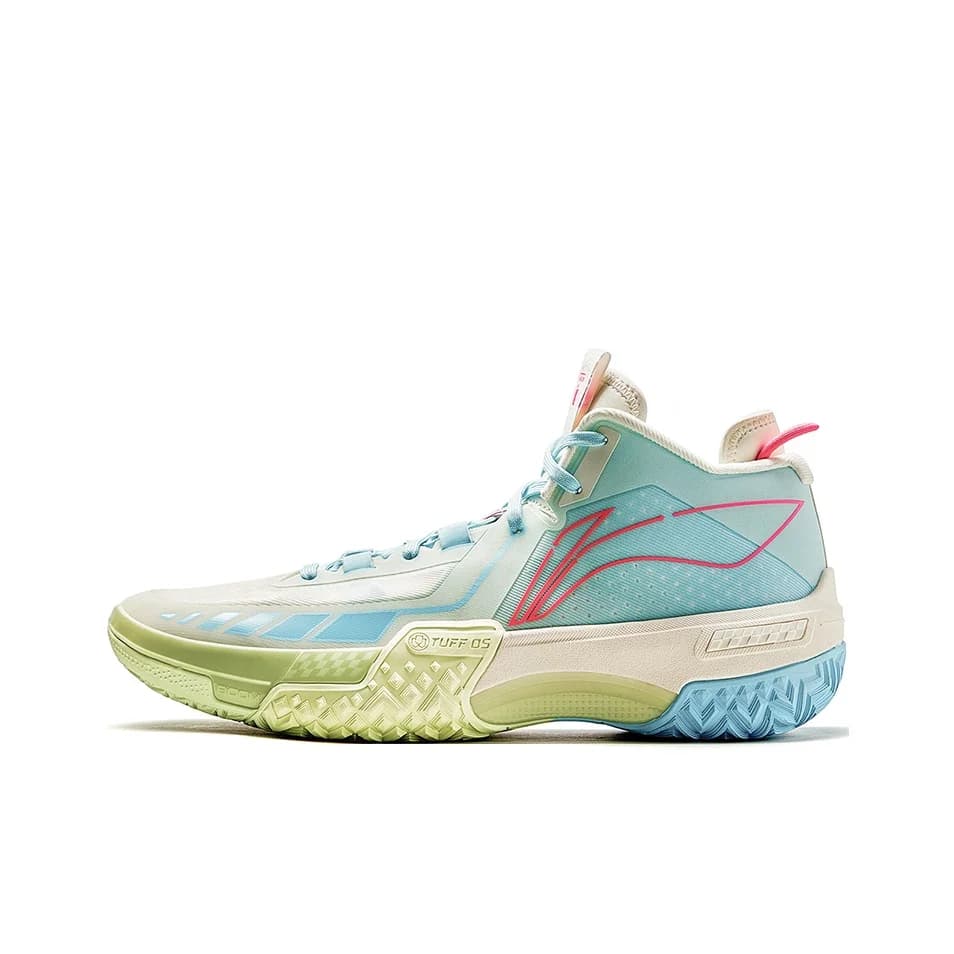 Li Ning Jie Ao Basketball Shoes Men's Mid Top Ecru ABFT035-2