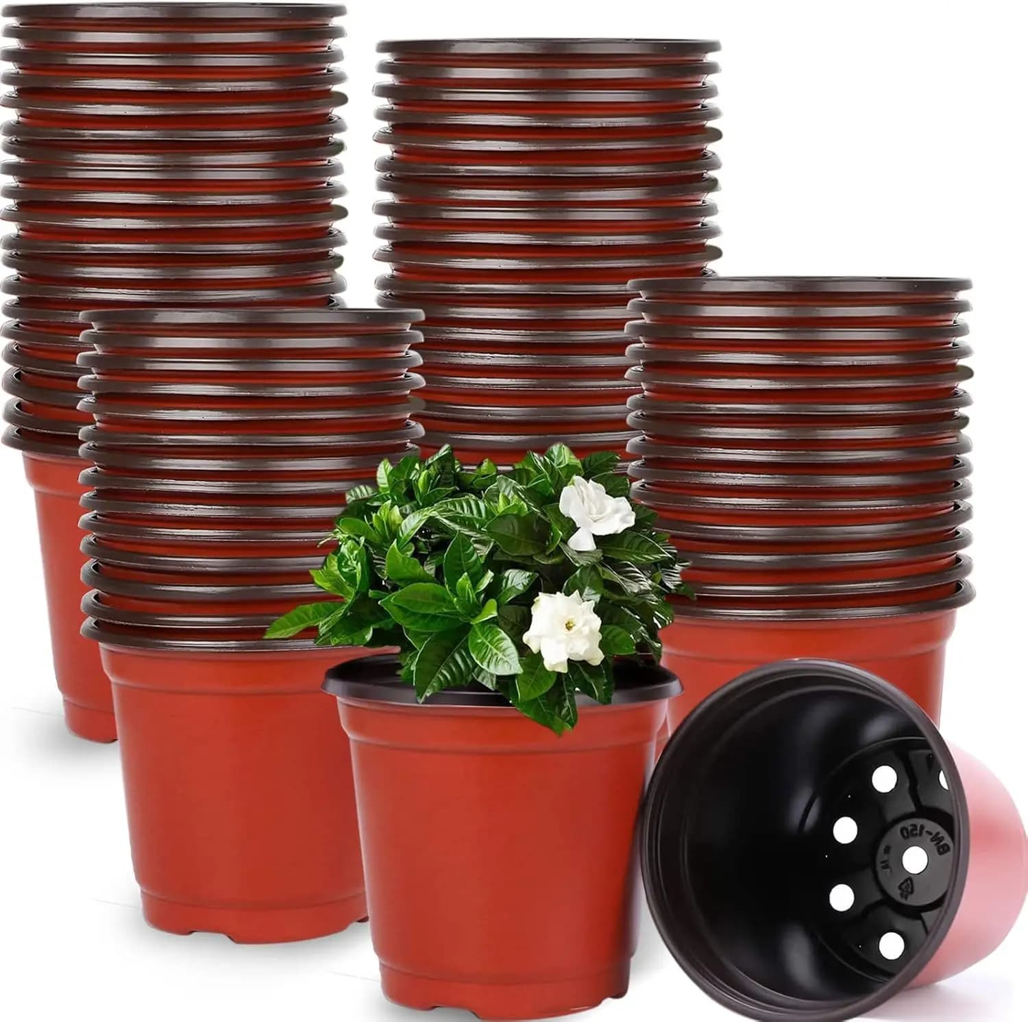 350 Pieces Plastic Vases for Plants, 4 Inch Containers for Seed and Planting Plants and Flowers