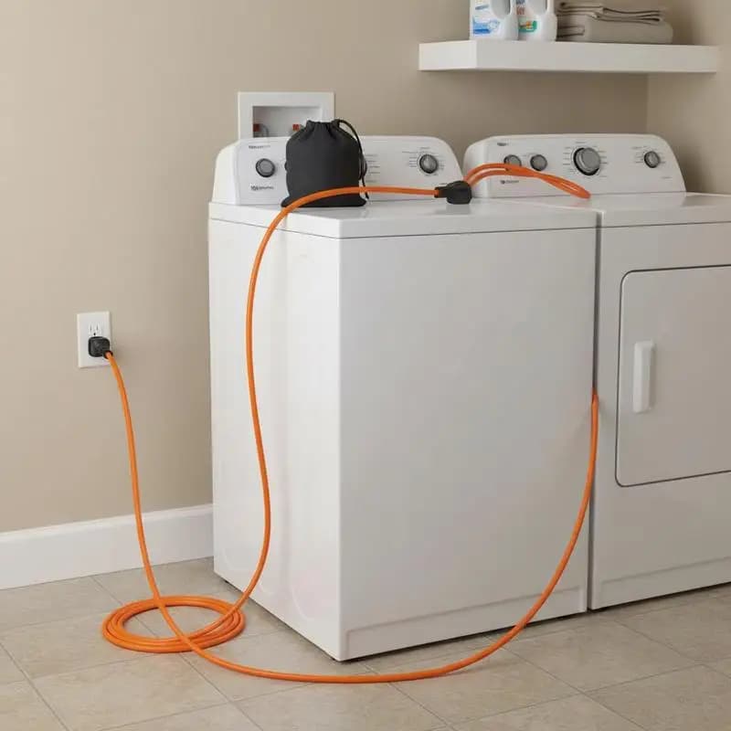 Cavo di alimentazione per asciugatrice da 25FT per lavanderia, garage, officina, 3 poli NEMA 10-30P a 10-30R 125V/250V STW 10AWG/3C 30A, cavo in rame puro, sacchetto non tessuto nero, fascetta per cavi in PVC, per uso interno ed esterno