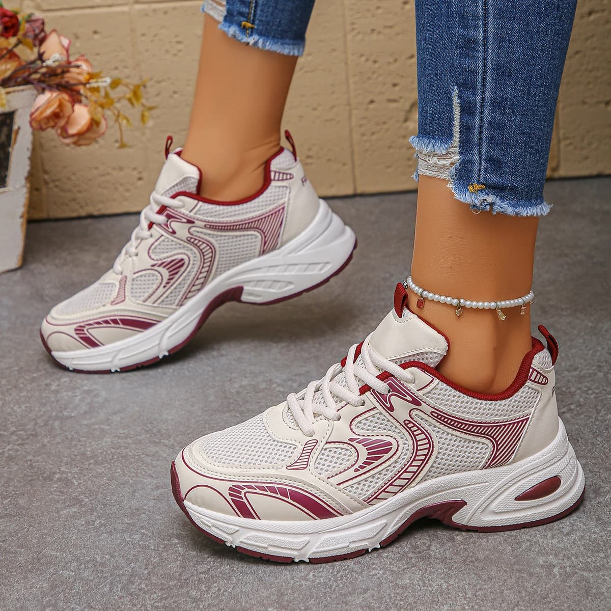 Scarpe da ginnastica robuste con plateau unisex Scarpe sportive da donna in tessuto lavorato a maglia Scarpe casual con suola spessa Scarpe da passeggio e da corsa per coppia