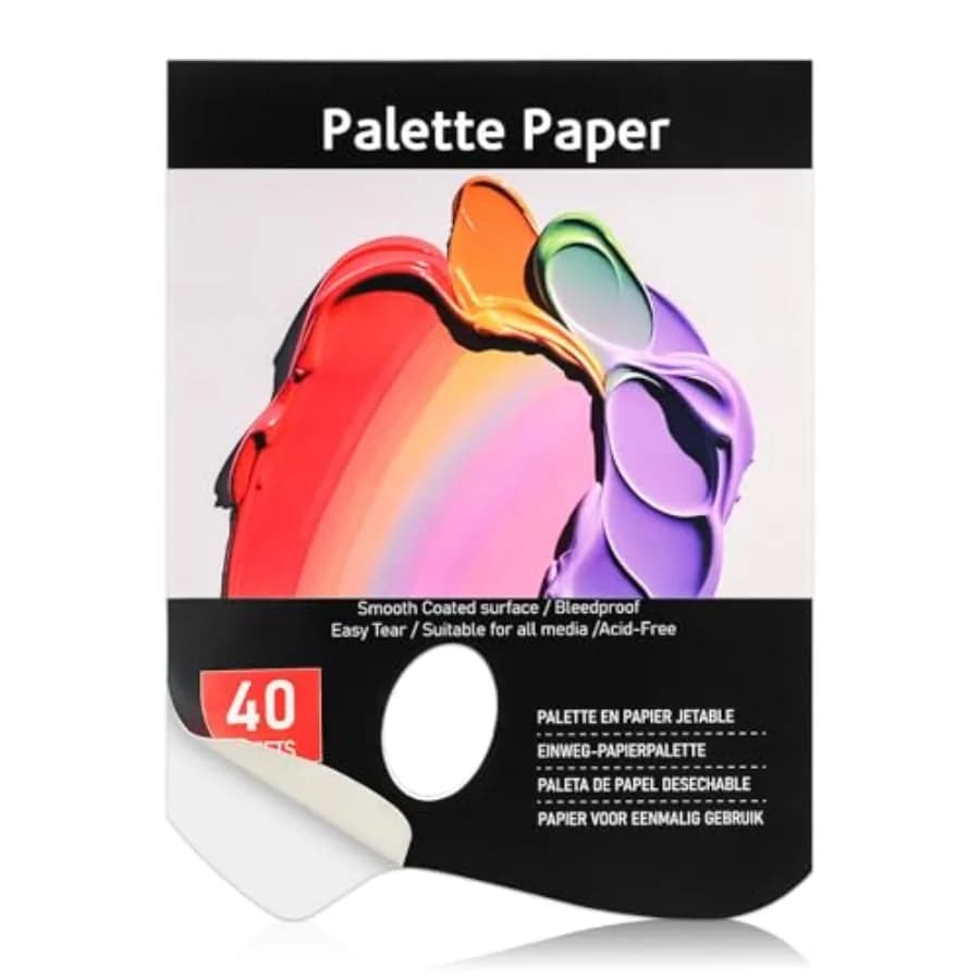 Palette Paper Pad, 9"x12" Disposable Paint Palette Paper, 40 Heavyweight Sheets 120gsm/73lb for Oil, Acrylic, Watercolor - Mixi