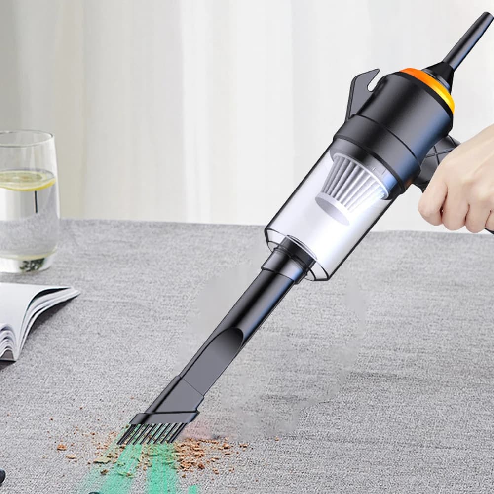 Aspirapolvere 6 in 1 con funzione di soffiaggio e aspirazione, 3500PA, forte aspirazione, mini aspirapolvere portatile multifunzionale per la pulizia di auto, casa e ufficio