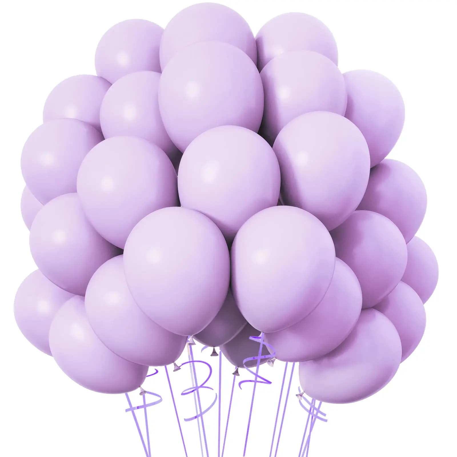 Palloncini per feste in lattice viola pastello Confezione da 120 palloncini rotondi da 12 pollici con elio e lavanda viola chiaro lilla per matrimoni, baby shower