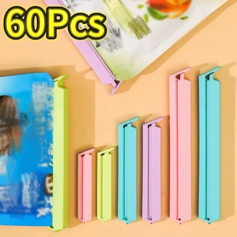 12-60Pcs Portable New Kitchen Storage Food Snack Seal Sealing Bag Clips Sealer Clamp Plastic Tool Kitchen Accessories Wholesale