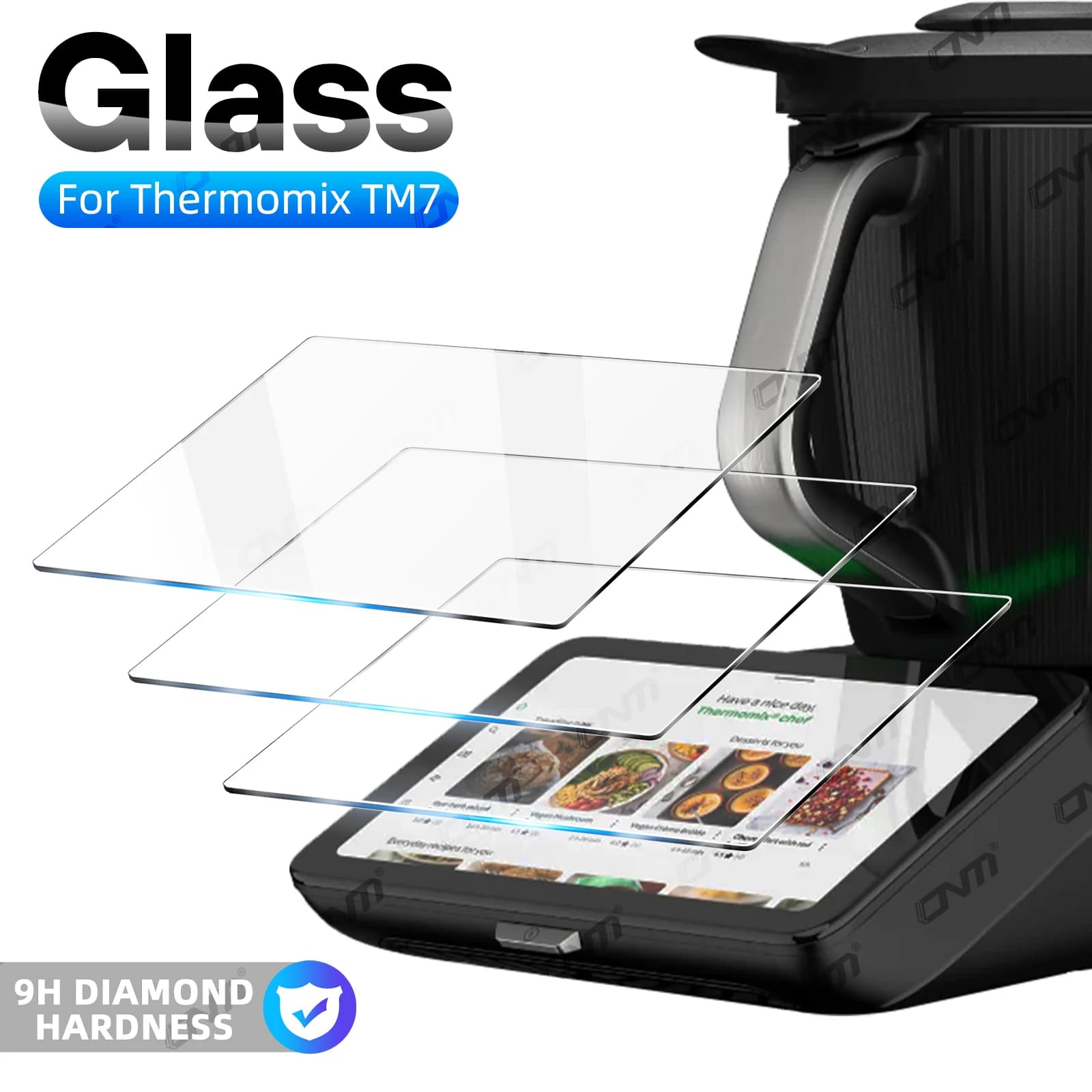 Pellicola Protettiva in Vetro Temperato 9H per Thermomix TM7 | Pellicola Protettiva HD Trasparente Antiesplosione | 99,9% Compatibilità Laser | Alta Trasparenza