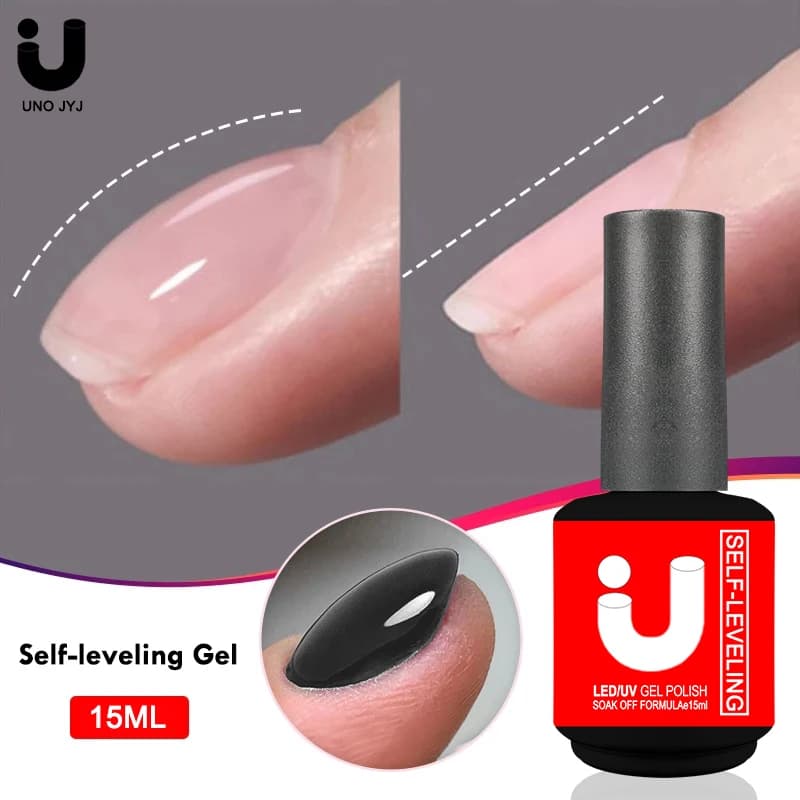 Smalto gel autolivellante 15ml Smalto semipermanente Rinforzo Gellac Manicure Base in gomma Smalto led UV No-wipe Top Lak