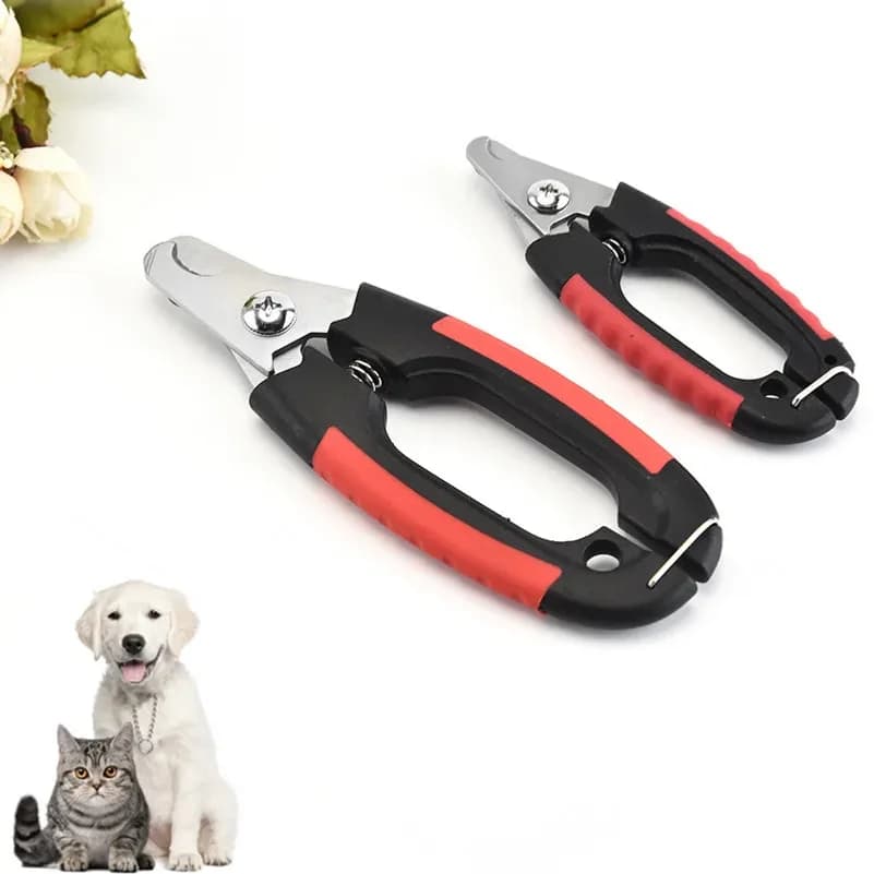 Anti-slip Handle Stainless Steel Pet Nail Clippers Durable Dog Cat Rabbit Claw Cutter Portable Pet Grooming Trimming Tool 1pc