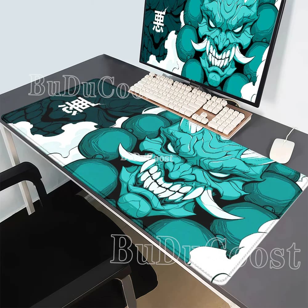Ghost Face Non-slip Mouse Pad Gamer HD Printing Samurai Devil Mask Gaming Mousepad PC office Computer keyboard overlock Desk Mat