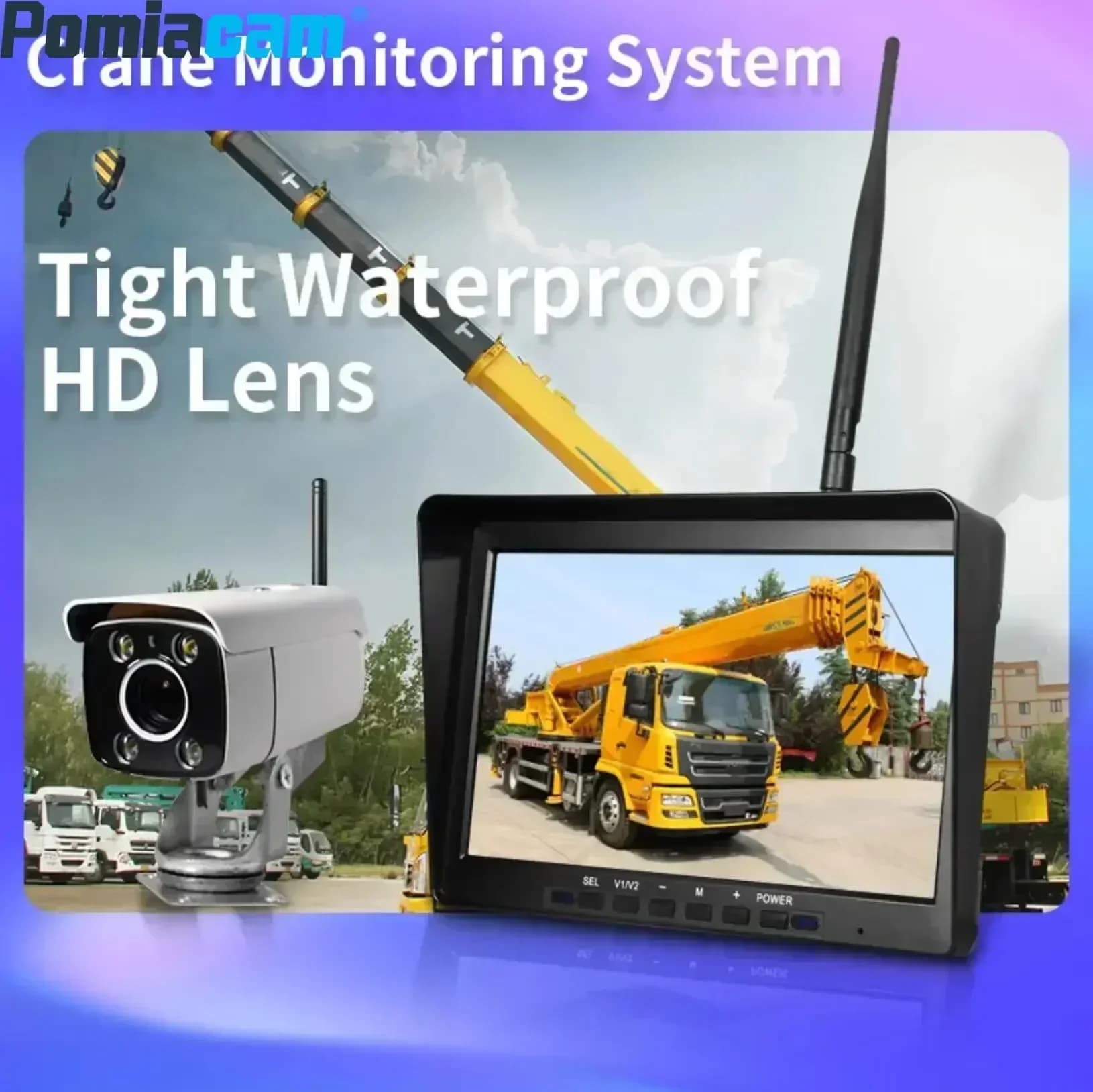 IP0002 10.1 Schermo IPS WIFIMCAM Gru Monitor Registrazione in loop Monitor wireless Telecamera CCTV Zoom 30x 1080P per gru a torre Monitor