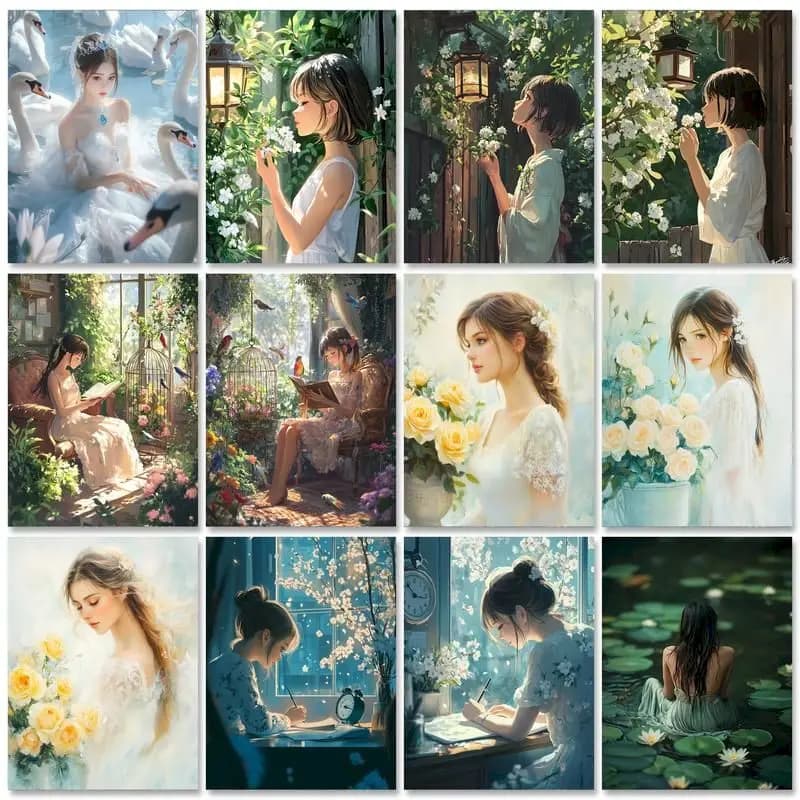 CHENISTORY Acrylic Paint By Numbers For Adults Beginner Girl Landsape Picture On Canvas Diy Ideas For Home Decoration