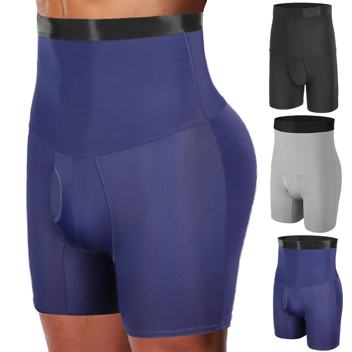 Men Body Shaper High Waist Control Panties Underwear Boxer Briefs Tummy Shaping Shorts Slimming Trainer Compression Shapewear