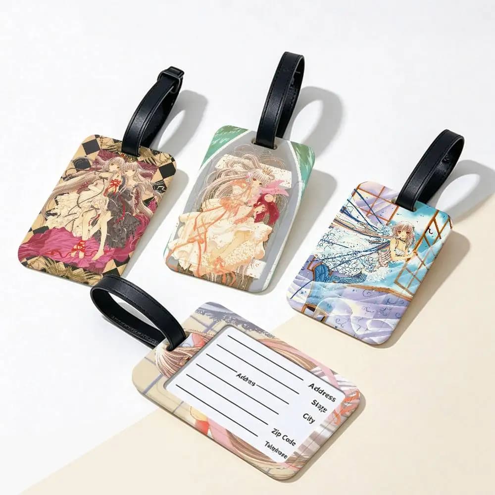 C-Chobits Sci-Fi-Romance Travel Accessory PVC Luggage Tag Anti lost Design Detachable Information Card Sleeve