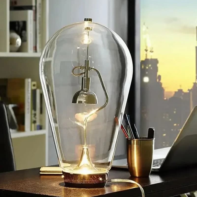 Lampada da scrivania in vetro vintage Lampada da tavolo industriale per camera da letto Sala studio Ufficio Decorazioni per la casa Lampada da lettura creativa per scrivania da comodino a LED