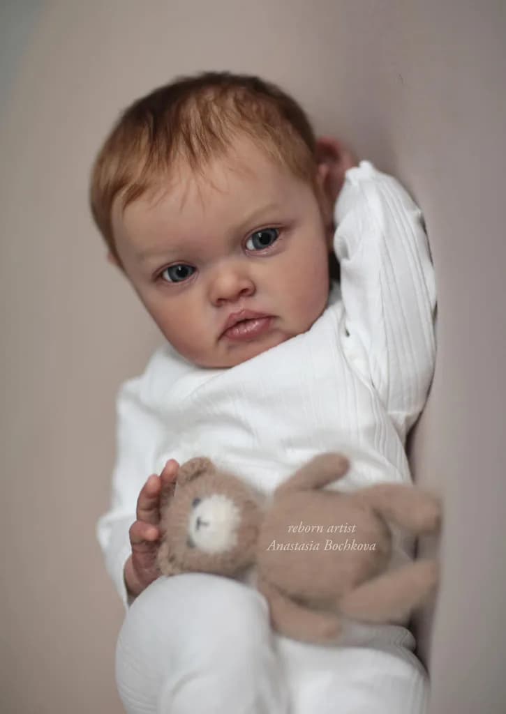 Kit bambola reborn NPK Chantal da 20 pollici - Parti di bambola realistiche non finite e non dipinte con corpo in tessuto e occhi per collezionisti fai-da-te
