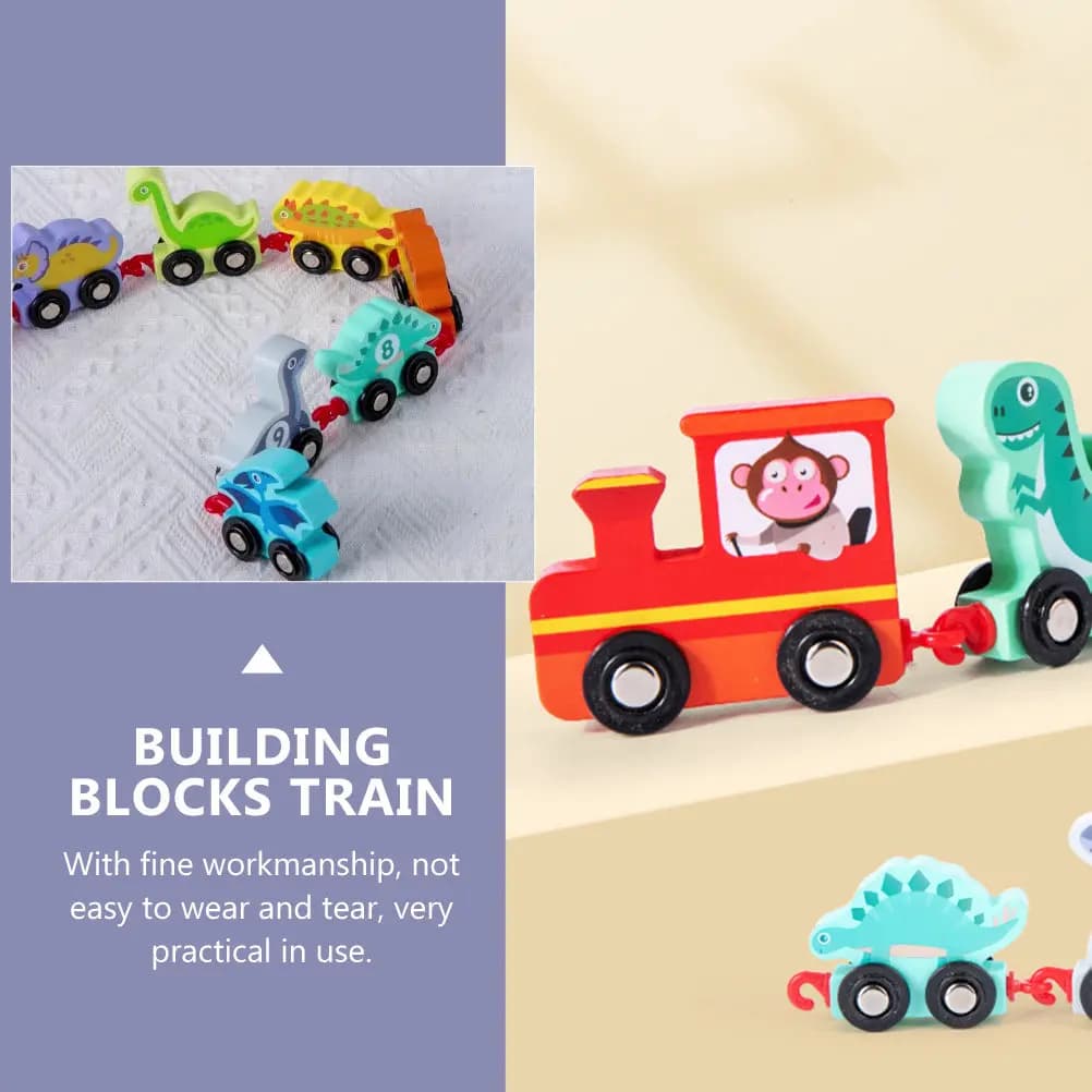 Trenino in Legno Giocattolo Educativo per Bambini, Numeri Assemblabili per l'Apprendimento